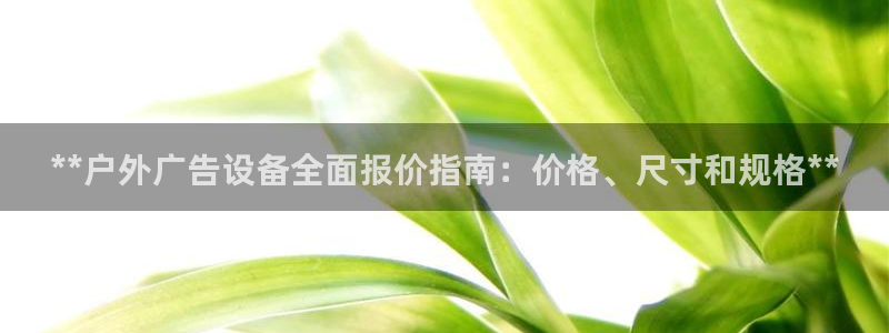 杏宇平台登录步骤是什么：**户外广告设备全面报价指南：价格、尺寸和规格**