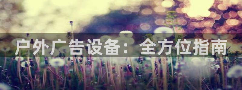杏宇平台总代理：户外广告设备：全方位指南