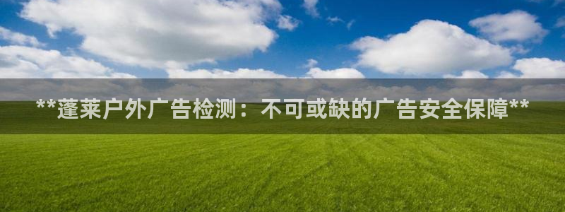 杏宇官方平台官网下载：**蓬莱户外广告检测：不可或缺的广告安全保障**